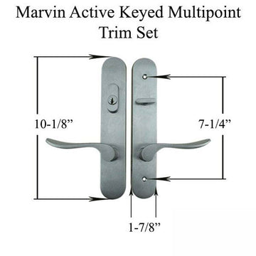 Marvin Active Keyed Multi-point Lock Trim for Hinged Door - Matte Black